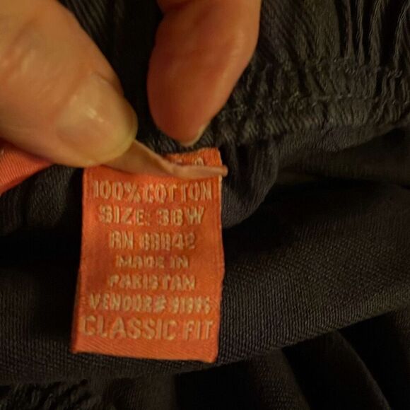 NWT Woman Within size 38W classic fit navy blue 100% cotton pants. - Picture 4 of 6